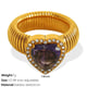 JZ50 8# Purple Zirconium Gold Ring